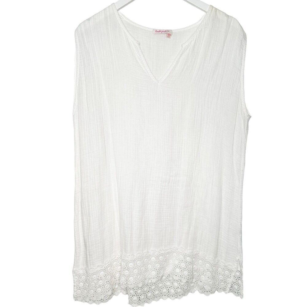 Fresh Produce White Sleeveless V-Neck Mini Dress